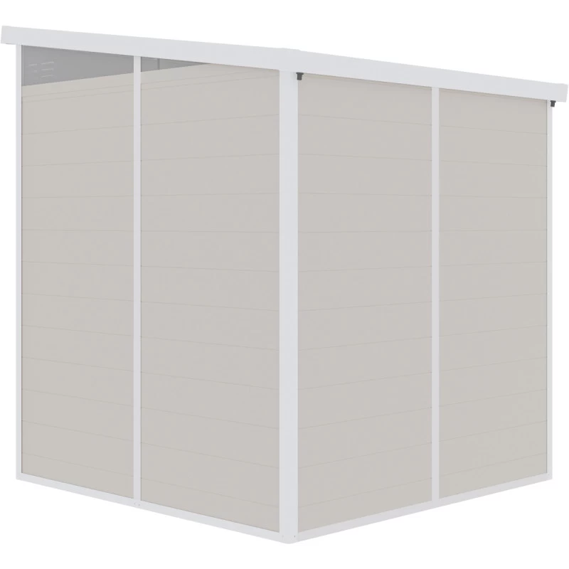 Abri De Jardin En Résine 3,24m² Beige Toit Monopente Skylight + Plancher - Jobu 6 Abri De Jardin En Résine 3,24m² Beige Toit Monopente Skylight + Plancher - Jobu – Image 4