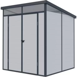 Abri De Jardin En Résine 3,24m² Gris Clair Toit Monopente Skylight + Plancher - Jobu 13 Abri De Jardin En Résine 3,24m² Gris Clair Toit Monopente Skylight + Plancher - Jobu -Abri De Jardin abri de jardin en resine 324m gris clair toit plat skylight plancher jobu 5