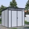 Abri De Jardin En Résine 4,10m² Gris Clair Toit Monopente Skylight + Plancher - Jobu -Abri De Jardin abri de jardin en resine 410m gris clair toit monopente skylight plancher jobu