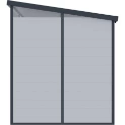 Abri De Jardin En Résine 4,10m² Gris Clair Toit Monopente Skylight + Plancher - Jobu -Abri De Jardin abri de jardin en resine 410m gris clair toit monopente skylight plancher jobu 3