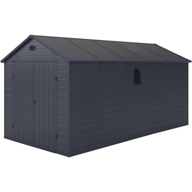 Abri De Jardin En Résine Anthracite 11m² + Kit De Fondation - JOBU 3 Abri De Jardin En Résine Anthracite 11m² + Kit De Fondation - JOBU