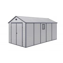 Abri De Jardin En Résine Gris 11m² + Kit De Fondation - JOBU