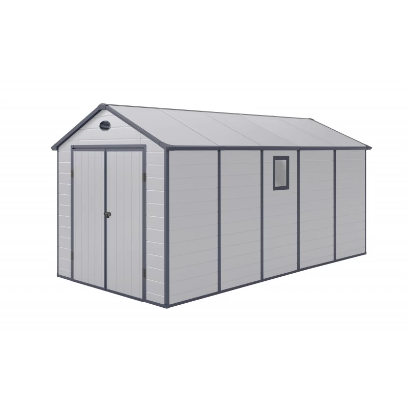 Abri De Jardin En Résine Gris 11m² + Kit De Fondation - JOBU 3 Abri De Jardin En Résine Gris 11m² + Kit De Fondation - JOBU