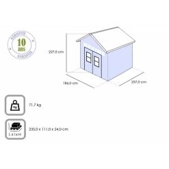 Abri De Jardin En Résine Gris Clair 4,4m² Premium 86 DPF + Plancher Keter -Abri De Jardin abri de jardin en resine gris clair 44m premium 86 dpf plancher keter 2