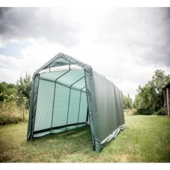 Abri De Jardin En Toile Renforcée Verte Toit 2 Pentes 18,60m² HABRITA