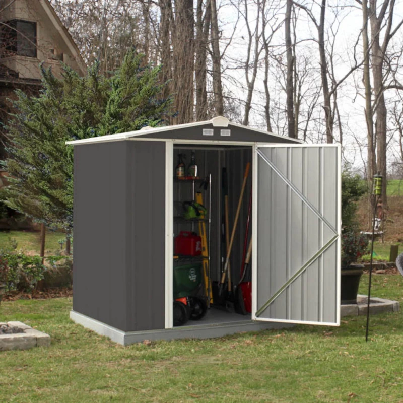 Abri De Jardin EZEE 2,3m² Toit Double Pente En Acier Galvanisé Anthracite Spacemaker 3 Abri De Jardin EZEE 2,3m² Toit Double Pente En Acier Galvanisé Anthracite Spacemaker