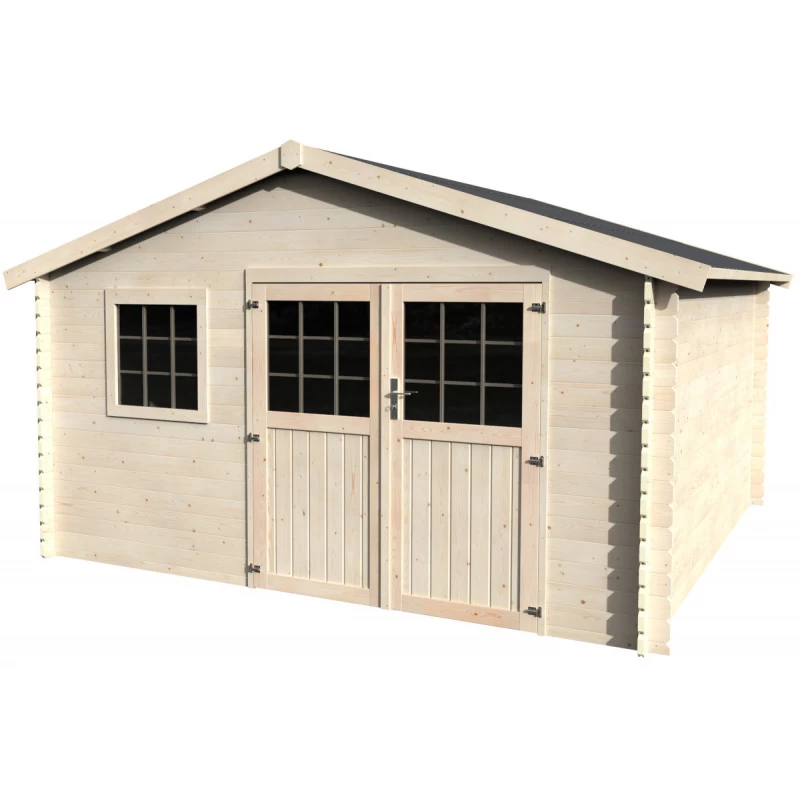 Abri De Jardin Floran 17,31m² En Bois Massif 28mm Avec Double Porte Et Fênetre – Décor Et Jardin 3 Abri De Jardin Floran 17,31m² En Bois Massif 28mm Avec Double Porte Et Fênetre – Décor Et Jardin