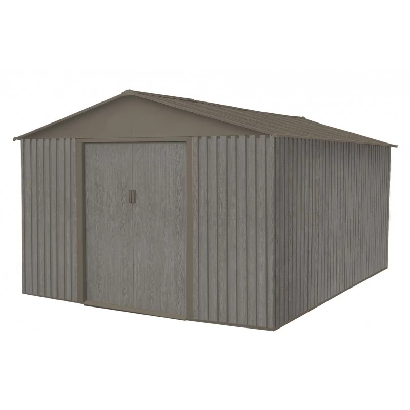 Abri De Jardin Métal 13,51m² Imitation Bois Vieilli 4 Abri De Jardin Métal 13,51m² Imitation Bois Vieilli – Image 2