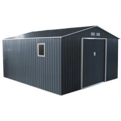 Abri De Jardin Métal 13m² PLUS Anthracite + Kit D'ancrage X-METAL