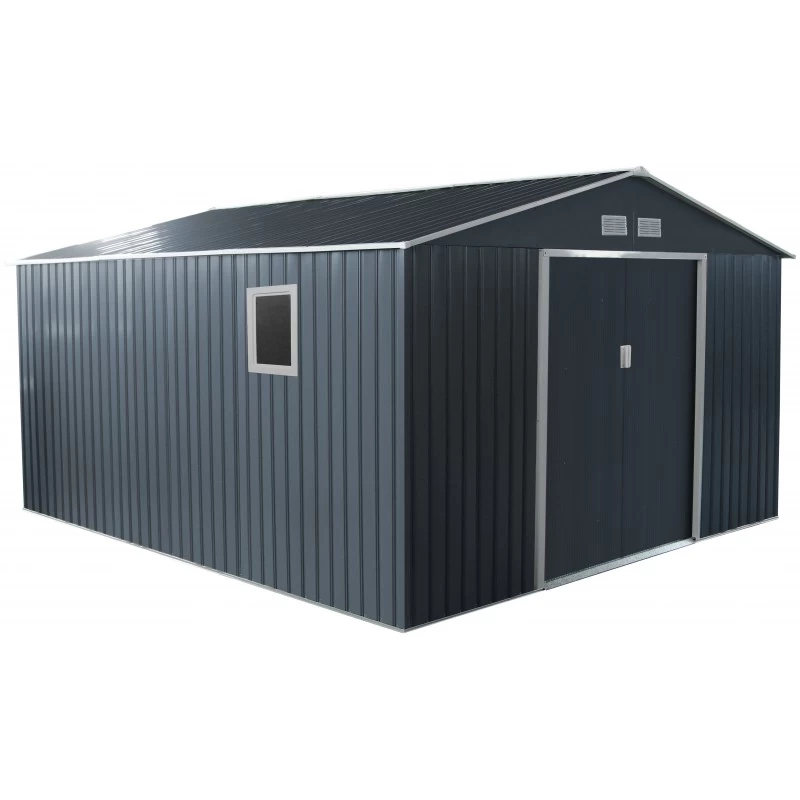 Abri De Jardin Métal 13m² PLUS Anthracite + Kit D'ancrage X-METAL 3 Abri De Jardin Métal 13m² PLUS Anthracite + Kit D'ancrage X-METAL