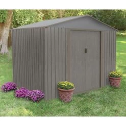 Abri De Jardin Métal 4,72m² Imitation Bois Vieilli