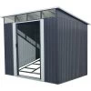 Abri De Jardin Métal 5,64m² Skylight Anthracite + Kit D'ancrage X-METAL