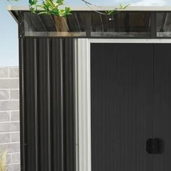 Abri De Jardin Métal 5,64m² Skylight Anthracite + Kit D'ancrage X-METAL -Abri De Jardin abri de jardin metal 562m skylight anthracite kit d ancrage x metal 2