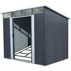 Abri De Jardin Métal 5,64m² Skylight Anthracite + Kit D'ancrage X-METAL