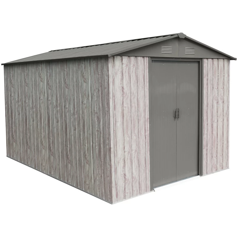 Abri De Jardin Métal 7,15m² WoodTouch Beige + Kit D'ancrage X-METAL 3 Abri De Jardin Métal 7,15m² WoodTouch Beige + Kit D'ancrage X-METAL