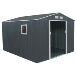 Abri De Jardin En Métal 8,84m² PLUS Anthracite + Kit D'ancrage X-METAL -Abri De Jardin abri de jardin metal 884m plus anthracite kit d ancrage x metal 2