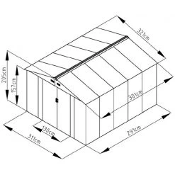 Abri De Jardin Métal 9,66m² Imitation Bois Vieilli -Abri De Jardin abri de jardin metal 966m imitation bois vieilli 2