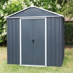 Abri De Jardin Métal Anthracite 7,18m² + Kit D'ancrage Inclus - YARDMASTER -Abri De Jardin abri de jardin metal anthracite 718m kit d ancrage inclus yardmaster 3