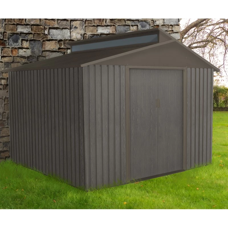 Abri De Jardin Métal Avec Puit De Lumière 7,25m² Imitation Bois Vieilli 3 Abri De Jardin Métal Avec Puit De Lumière 7,25m² Imitation Bois Vieilli