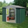 Abri De Jardin Métal Vert 4,38m² + Kit D'ancrage Inclus - YARDMASTER -Abri De Jardin abri de jardin metal vert 438m kit d ancrage inclus yardmaster