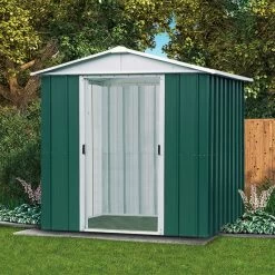 Abri De Jardin Métal Vert 4,38m² + Kit D'ancrage Inclus - YARDMASTER -Abri De Jardin abri de jardin metal vert 438m kit d ancrage inclus yardmaster 2