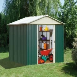 Abri De Jardin Métal Vert 4,38m² + Kit D'ancrage Inclus - YARDMASTER -Abri De Jardin abri de jardin metal vert 438m kit d ancrage inclus yardmaster 3