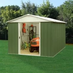 Abri De Jardin Métal Vert 7,18m² + Kit D'ancrage Inclus - YARDMASTER