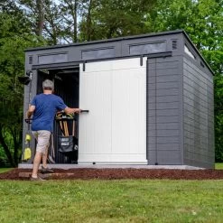 Abri De Jardin Polyéthylène 25mm Gris Foncé 7,30m² Modern + Plancher - SUNCAST -Abri De Jardin abri de jardin polyethylene 25mm gris fonce 730m modern plancher suncast 3