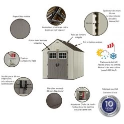 Abri De Jardin Polyéthylène 35mm 5,53m² Woodgrain + Plancher SUNCAST 11 Abri De Jardin Polyéthylène 35mm 5,53m² Woodgrain + Plancher SUNCAST -Abri De Jardin abri de jardin polyethylene 35mm 553m woodgrain plancher suncast 3
