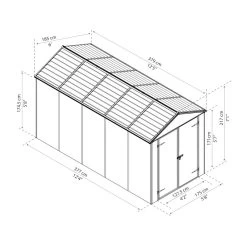 Abri De Jardin RUBICON 7m² En Aluminium Et Polycarbonate - Palram - Canopia -Abri De Jardin abri de jardin rubicon 7m en aluminium et polycarbonate palram 1 4