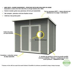 Abri De Jardin Skur 1 2,19m² + Plancher Traité Peint Anthracite Baltic -Abri De Jardin abri de jardin skur 1 219m plancher traite peint anthracite baltic 5