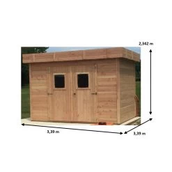Abri De Jardin Toit Plat En Douglas DINAN 11,49m² Madriers 28mm + Toiture Bac Acier - HABRITA 6 Abri De Jardin Toit Plat En Douglas DINAN 11,49m² Madriers 28mm + Toiture Bac Acier - HABRITA -Abri De Jardin abri dinan 1136m en madriers douglas 28mm sans plancher habrita 1