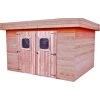 Abri Toit Plat DINAN 7,97m² Madriers Douglas 28mm + Couverture Bac Acier - HABRITA 1 Abri Toit Plat DINAN 7,97m² Madriers Douglas 28mm + Couverture Bac Acier - HABRITA -Abri De Jardin abri dinan 797m en madriers douglas 28mm sans plancher habrita