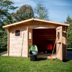 Abri De Jardin En Douglas DOMMAR 15,27m² Madriers 28mm + Couverture Onduline - HABRITA -Abri De Jardin abri dommar 1527m en madriers douglas 28mm sans plancher habrita 4