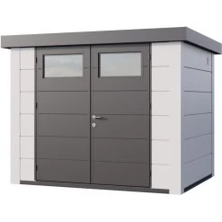 Abri En Acier Galvanisé Blanc 5,6m² Avec Double Porte Eleganto 2721 Telluria