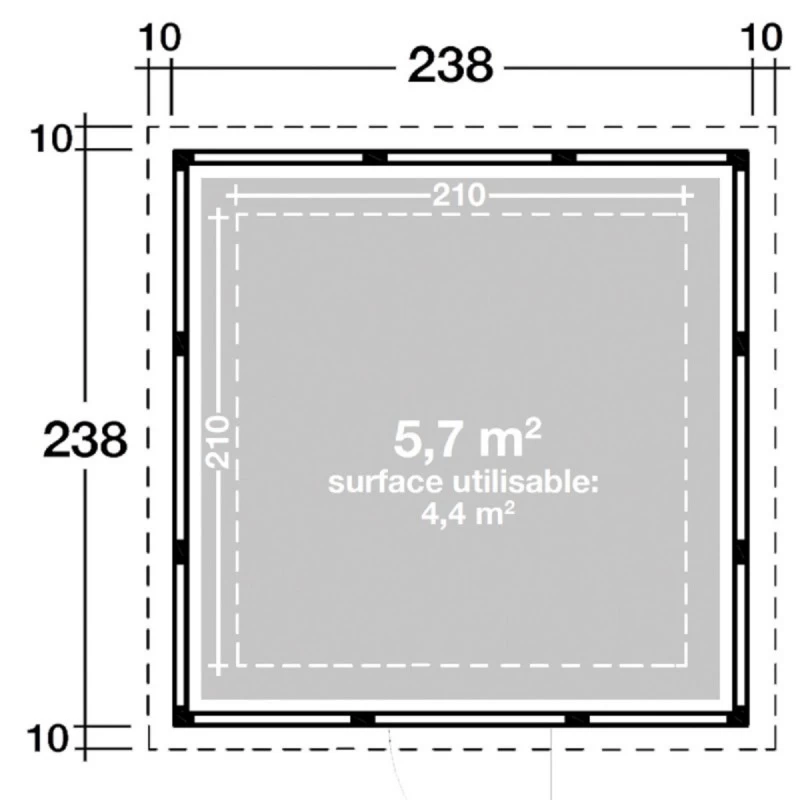 Abri En Acier Galvanisé Blanc 5,7m² Eleganto 2424 Telluria 5 Abri En Acier Galvanisé Blanc 5,7m² Eleganto 2424 Telluria – Image 3