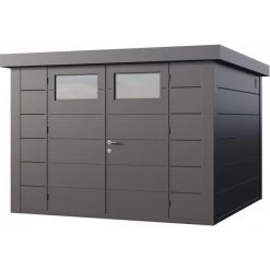 Abri En Acier Galvanisé Gris Anthracite 8,9m² Avec Double Porte Eleganto 3030 Telluria