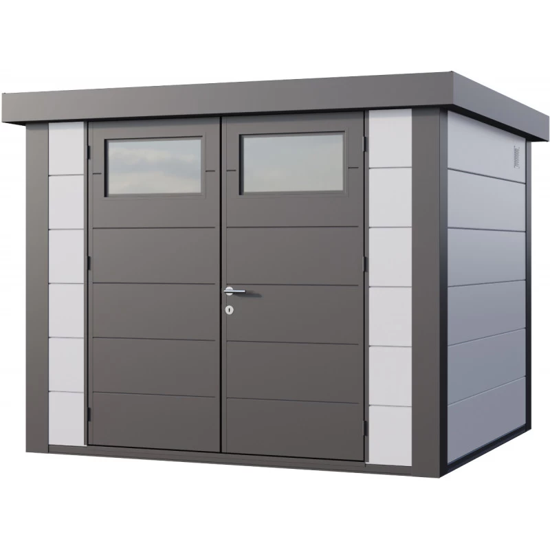 Abri En Acier Galvanisé Gris Blanc 6,4m² Avec Double Porte Eleganto 2724 Telluria 3 Abri En Acier Galvanisé Gris Blanc 6,4m² Avec Double Porte Eleganto 2724 Telluria