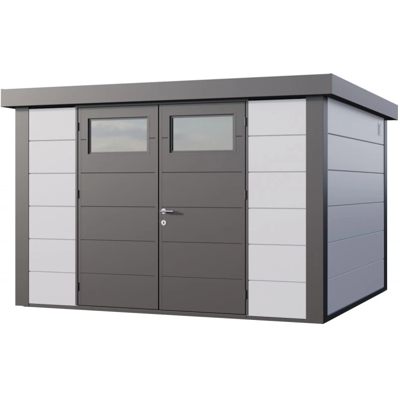 Abri En Acier Galvanisé Gris Blanc 9,8m² Avec Double Porte Eleganto 3330 Telluria 3 Abri En Acier Galvanisé Gris Blanc 9,8m² Avec Double Porte Eleganto 3330 Telluria