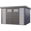 Abri En Acier Galvanisé Gris Clair 9,8m² Avec Double Porte Eleganto 3330 Telluria -Abri De Jardin abri en acier galvanise gris clair 98m avec double porte eleganto 3330 telluria
