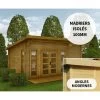Abri En Bois 22m² Isolation Parois 100mm Traité Marron Gardy Shelter -Abri De Jardin abri en bois 22m isolation parois 100mm traite marron gardy shelter