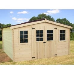 Abri En Bois Massif 12,65m² – Madriers 28mm + Couverture Plaques Ondulées 8 Abri En Bois Massif 12,65m² – Madriers 28mm + Couverture Plaques Ondulées -Abri De Jardin abri en bois massif 12m madriers 28mm couverture plaques ondulees 2