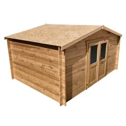 Abri En Bois Massif 12m² PRIMO 28mm Traité Teinté Marron Gardy Shelter -Abri De Jardin abri en bois massif 12m primo 28mm traite teinte marron gardy shelter 1