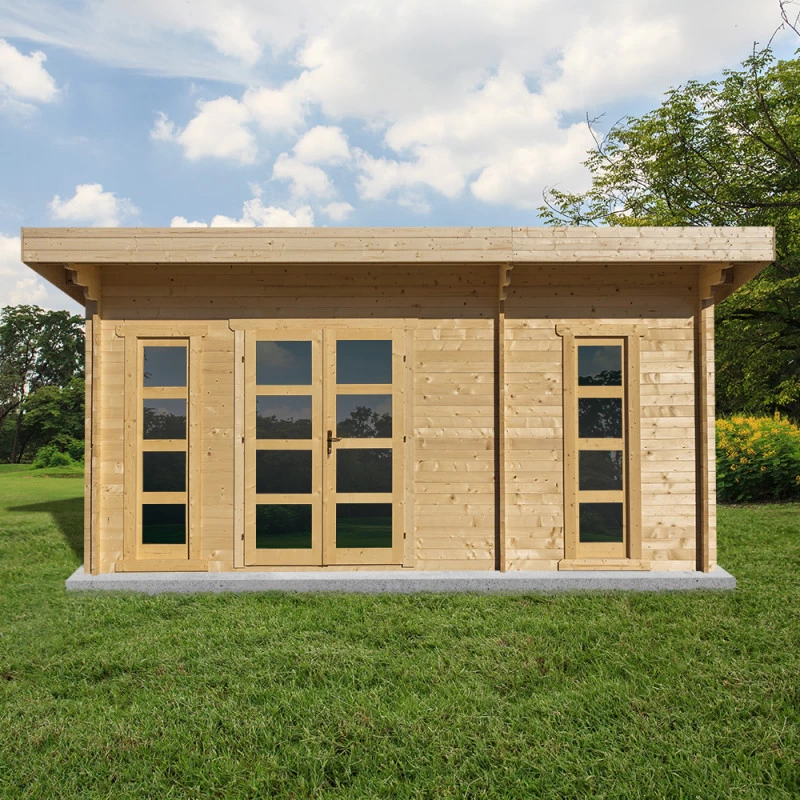 Abri En Bois Massif 19,25m² Cloisonné MODERNE 40mm Gardy Shelter 4 Abri En Bois Massif 19,25m² Cloisonné MODERNE 40mm Gardy Shelter – Image 2