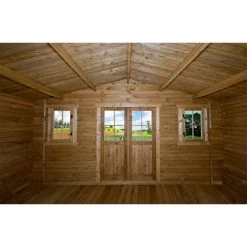 Abri En Bois Massif 19,8m² PLUS 40mm Traité Teinté Marron Gardy Shelter -Abri De Jardin abri en bois massif 198m plus 40mm traite teinte marron gardy shelter 3