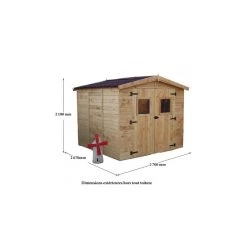 Abri En Bois Massif 5,76m² – Panneaux 16mm + Plancher + Couverture Plaques Ondulées -Abri De Jardin abri en bois massif 576m panneaux 16mm plancher couverture plaques ondulees 5
