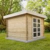 Abri En Bois Massif 9m² MODERNE - Madriers 40mm Gardy Shelter -Abri De Jardin abri en bois massif 9m moderne madriers 40mm gardy shelter