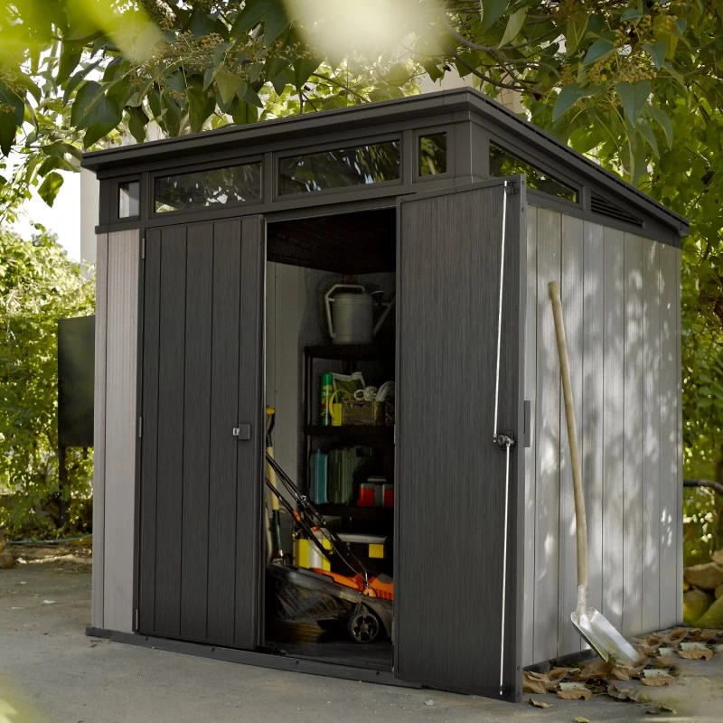 Abri En Résine Brossée Monopente Brossium 4,7m² + Plancher Keter 3 Abri En Résine Brossée Monopente Brossium 4,7m² + Plancher Keter