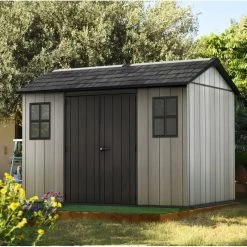 Abri En Résine Brossée Oakland 1175 Brossium 8m² + Plancher - Keter -Abri De Jardin abri en resine brossee oakland 1175 brossium 8m plancher keter 2