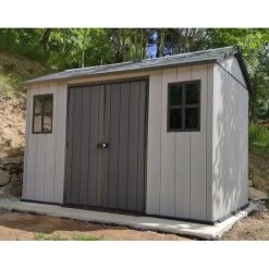 Abri En Résine Brossée Oakland 1175 Brossium 8m² + Plancher - Keter